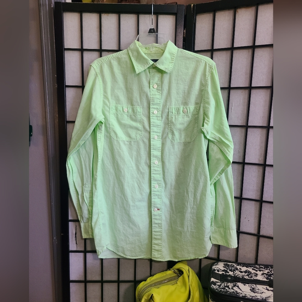 Cremieux Collections Light Green Button Down Shirt sz S